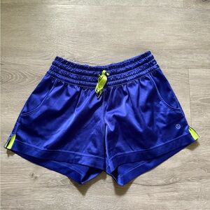 14. Lululemon Athletica Blue and Yellow Athletic Shorts